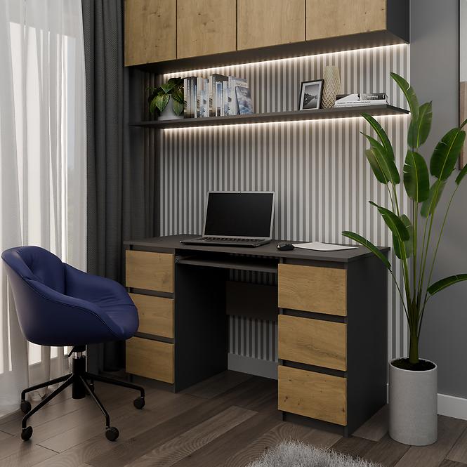 Íróasztal Kuba Antracit/Artisan Antracit,6