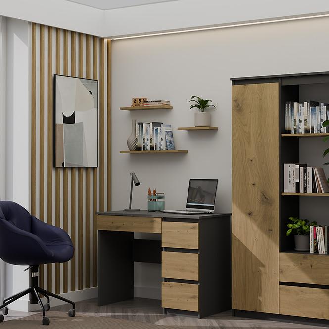 Íróasztal Mijas Jobbra Antracit/Artisan Antracit,6