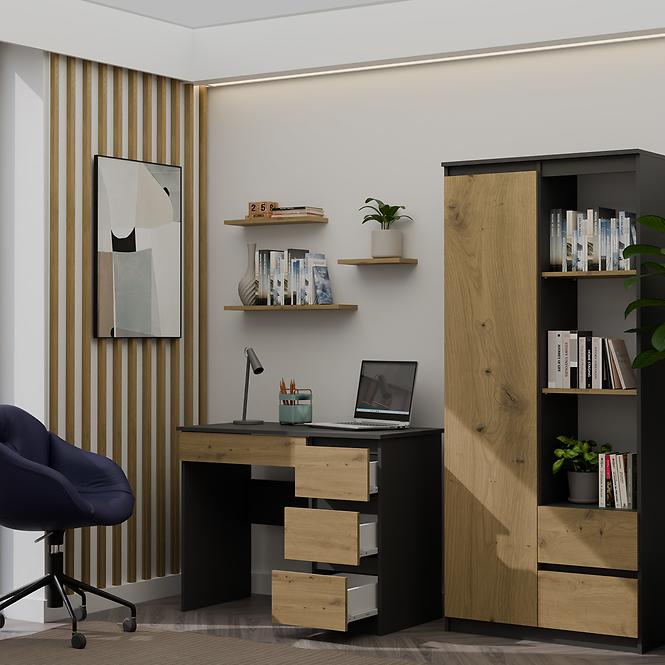 Íróasztal Mijas Jobbra Antracit/Artisan Antracit,7