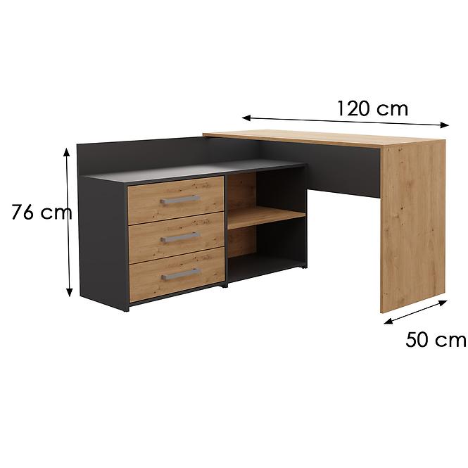 Íróasztal Dany Antracit Artisan Antracit,2