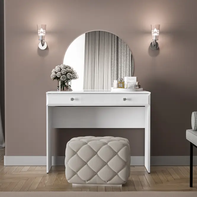 Fésülködő asztal Glamour 0501 Fényes fehér,6