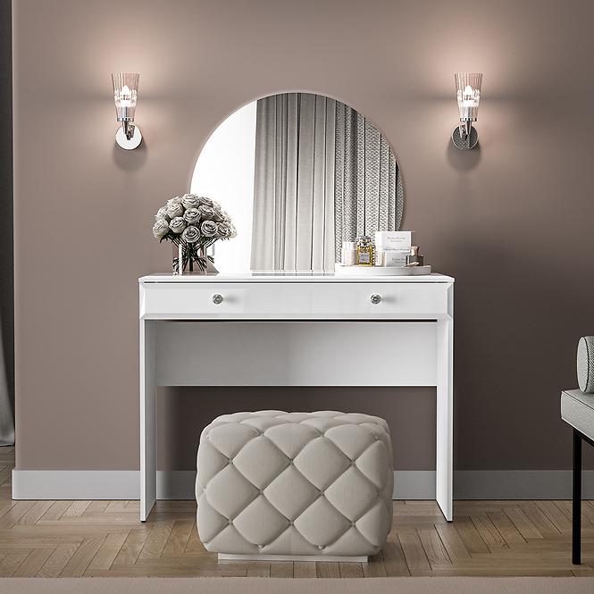 Fésülködő asztal Glamour 0501 Fényes fehér,6