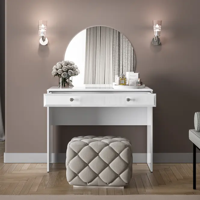 Fésülködő asztal Glamour 0501 Fényes fehér,7