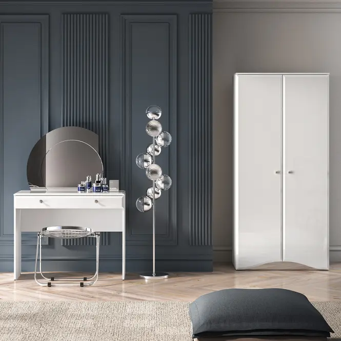 Fésülködő asztal Glamour 0501 Fényes fehér,10