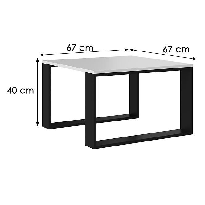 Dohányzóasztal Modern Mini Fehér/Fekete
