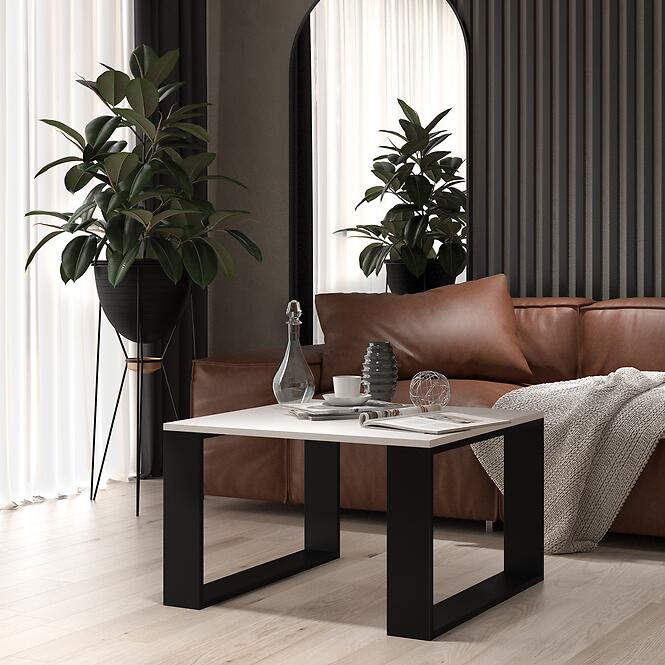 Dohányzóasztal Modern Mini Fehér/Fekete