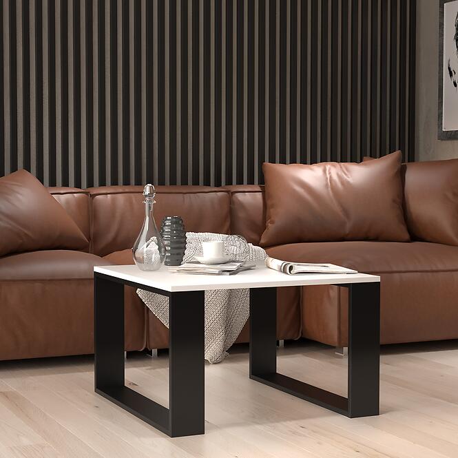 Dohányzóasztal Modern Mini Fehér/Fekete