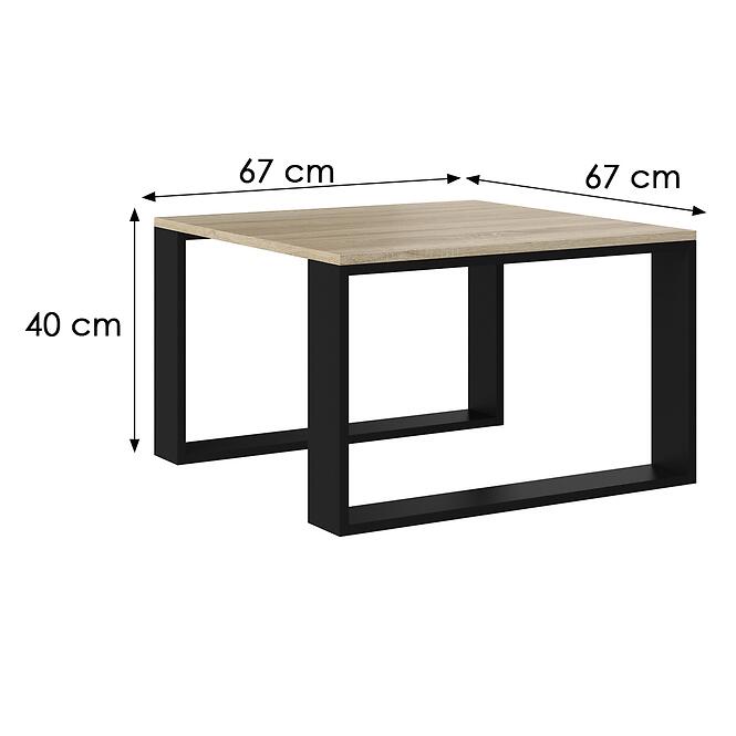 Dohányzóasztal Modern Mini Sonoma/Fekete,2