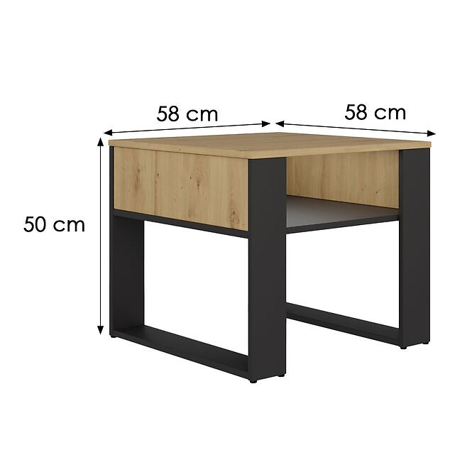 Dohányzóasztal Modern 2p Mini Slim Artisan/Fekete