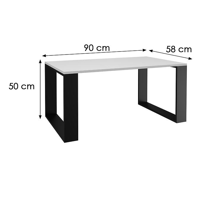 Dohányzóasztal Modern Fehér/Fekete