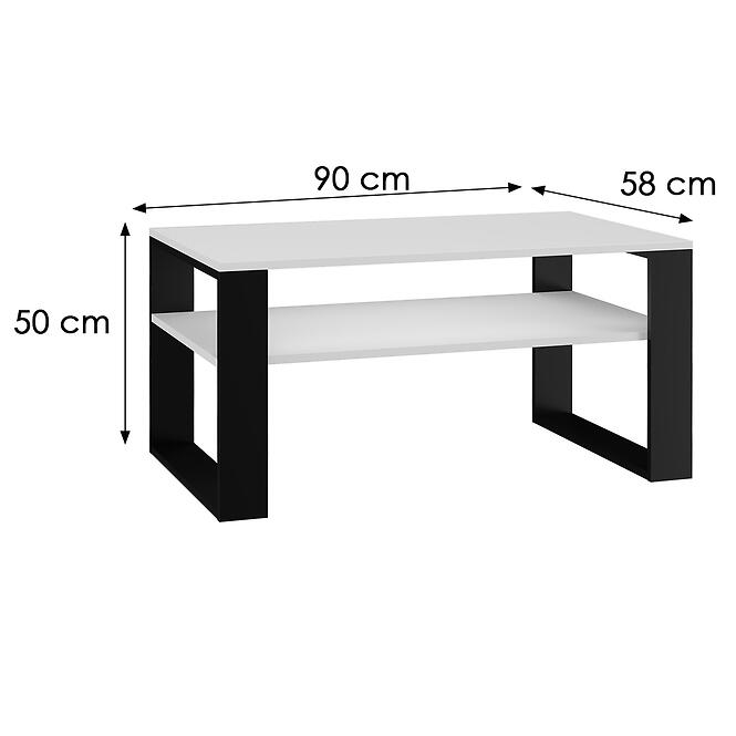 Dohányzóasztal Modern 1p Fehér/Fekete