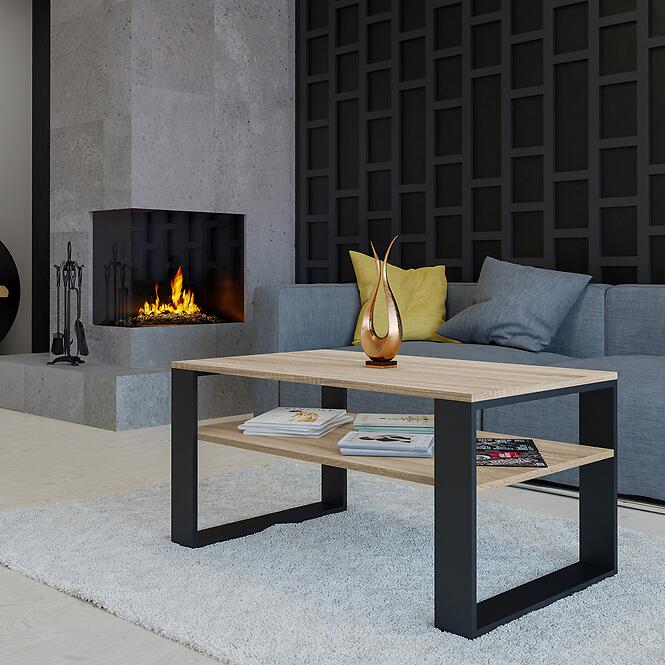 Dohányzóasztal Modern 1p Sonoma/Fekete,7