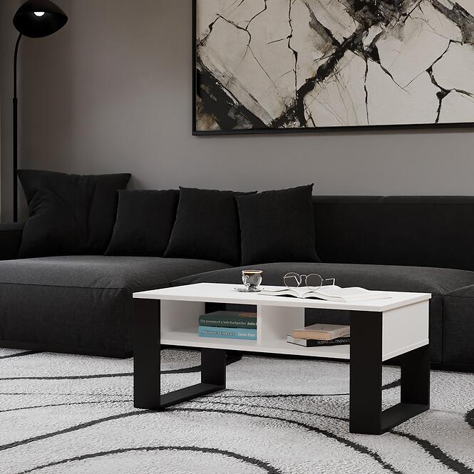 Dohányzóasztal Modern 2p Fehér/Fekete,7