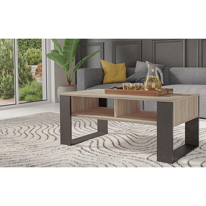 Dohányzóasztal Modern 2p Sonoma/Fekete,10