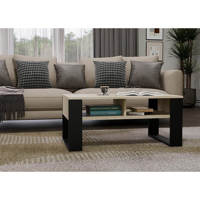 Dohányzóasztal Modern 2p Sonoma/Fekete