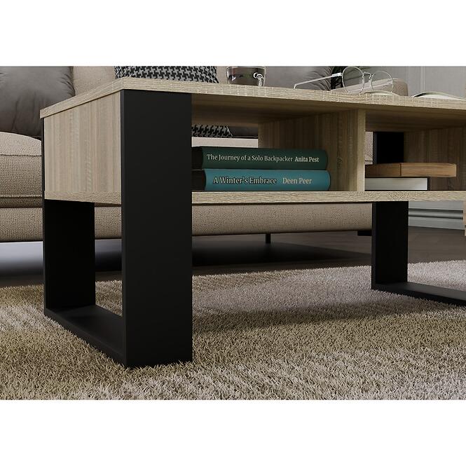 Dohányzóasztal Modern 2p Sonoma/Fekete,6