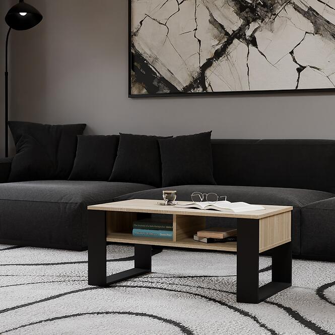 Dohányzóasztal Modern 2p Sonoma/Fekete,8