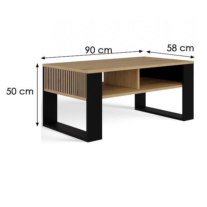 Dohányzóasztal Modern 2p Slim Artisan/Fekete,2