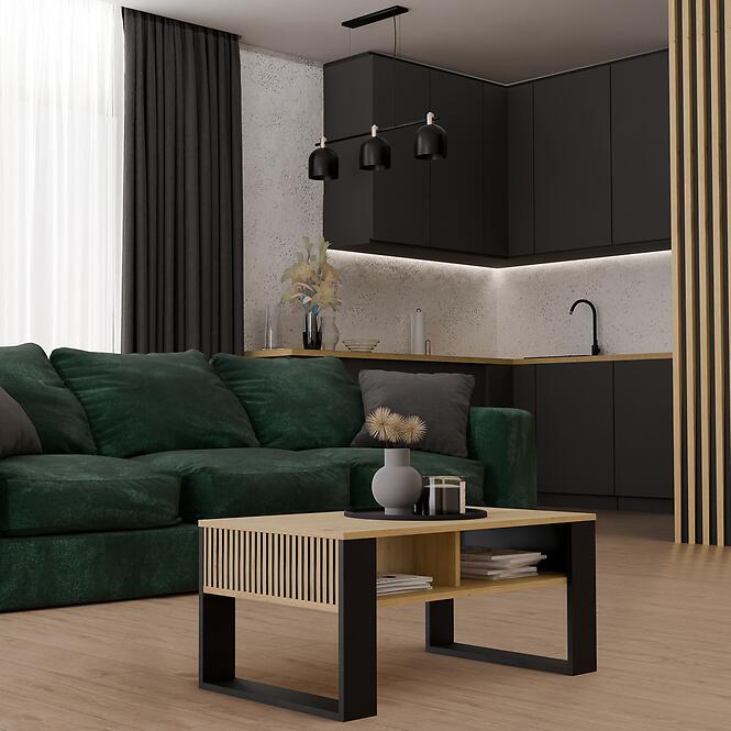 Dohányzóasztal Modern 2p Slim Artisan/Fekete