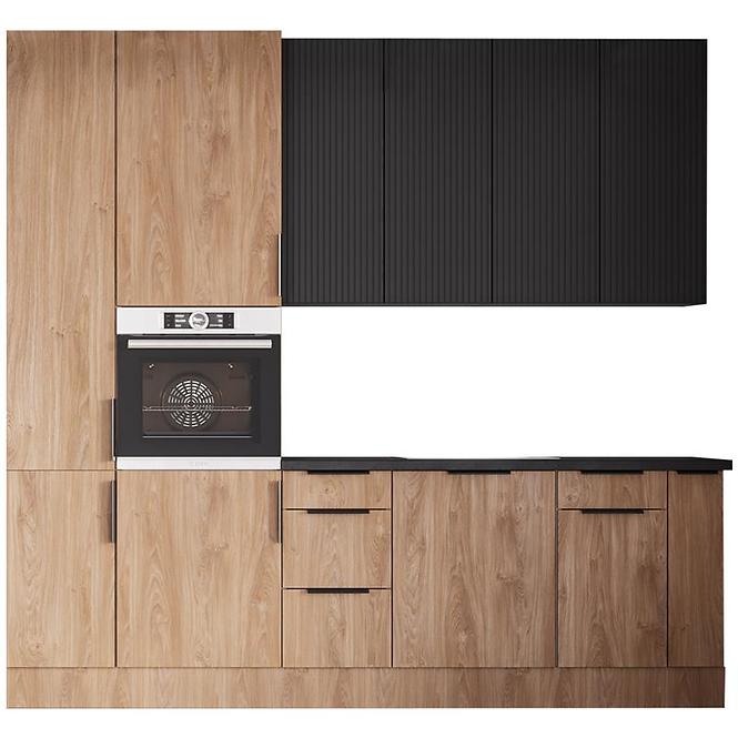 Konyhabútor Luxeo 260 Tölgy Puccini/Fekete Set 2