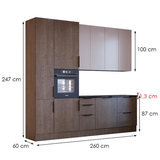 Konyhabútor Luxeo 260 Baltic Storm/Beige Set 3