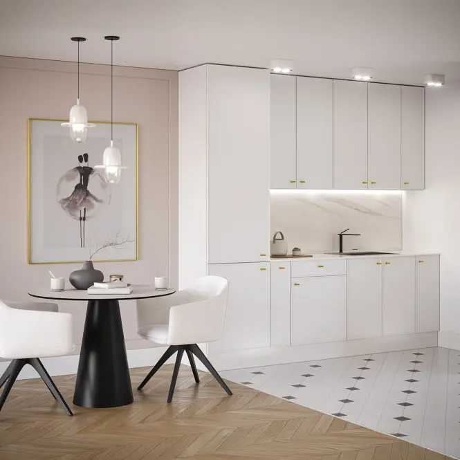 Konyhabútor Luxeo 250 Fehér/vékony keret White Set 1