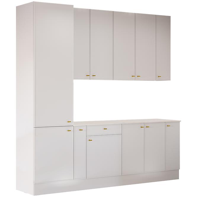 Konyhabútor Luxeo 250 Fehér/vékony keret White Set 1