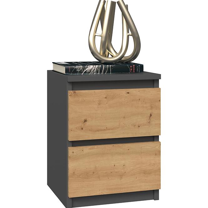 Éjjeliszekrény Malwa M2 Antracit/Artisan,3