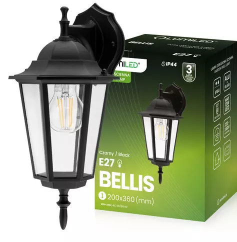 Kerti lámpa BELLIS E27 Black KD1
