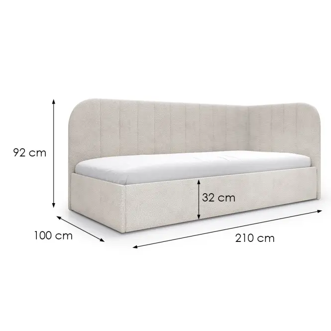 Ágy Millow P 90x200 z mat Curio 02 bez