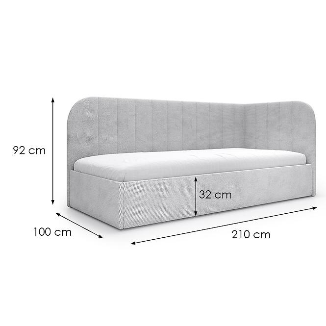 Ágy Millow P 90x200 z mat Curio 80 sz,4