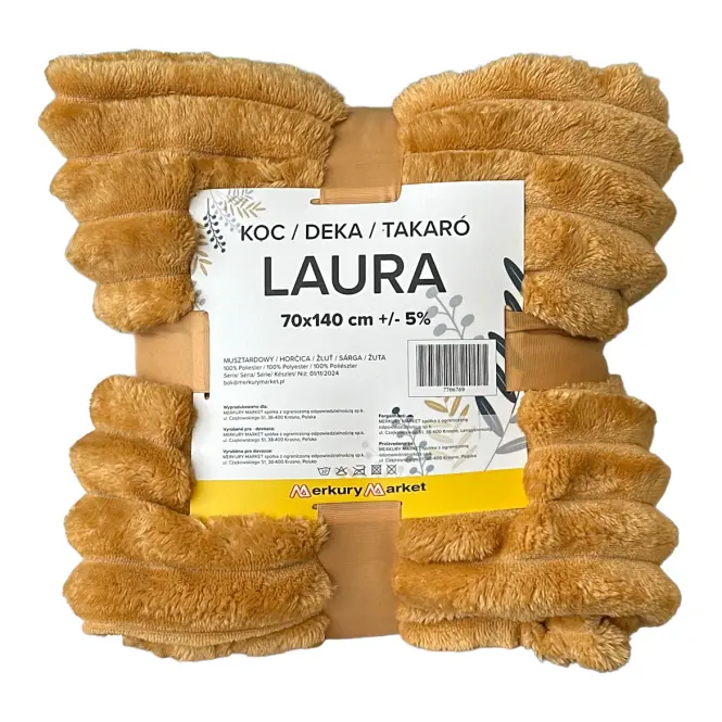 Takaró Laura 70x140 cm 9 mustár