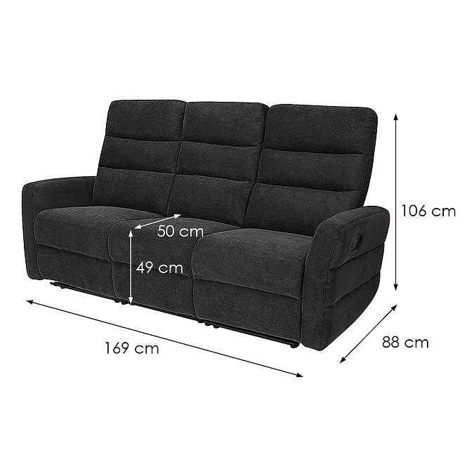 Kanapé Belize 3SJ NLK314 fekete relaxációs funkcióval,11