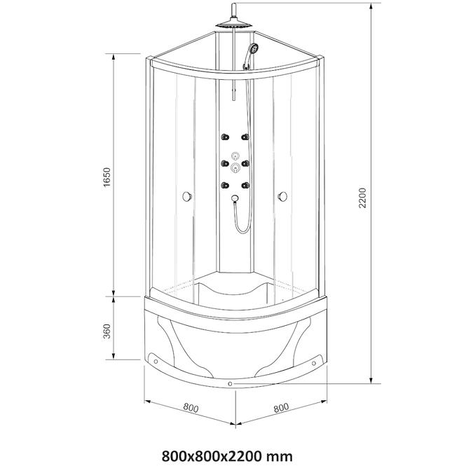 Hidromasszázs zuhanykabin Kora W.B. 80-4 EL