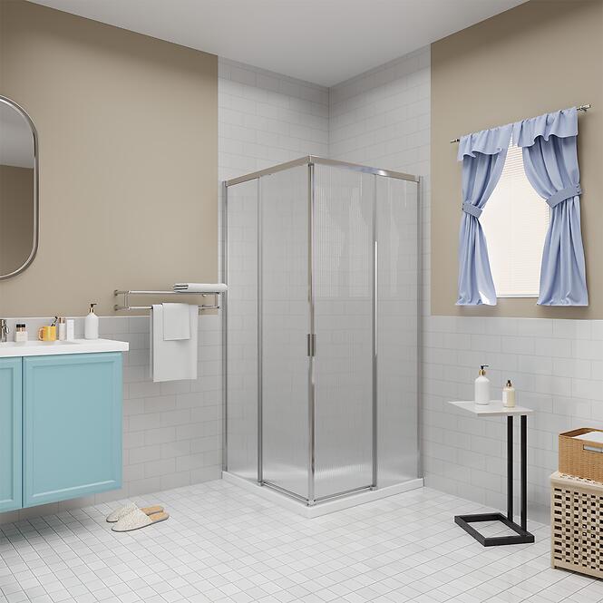 Zuhanykabin négyzet Eter 90x90x190 króm,2