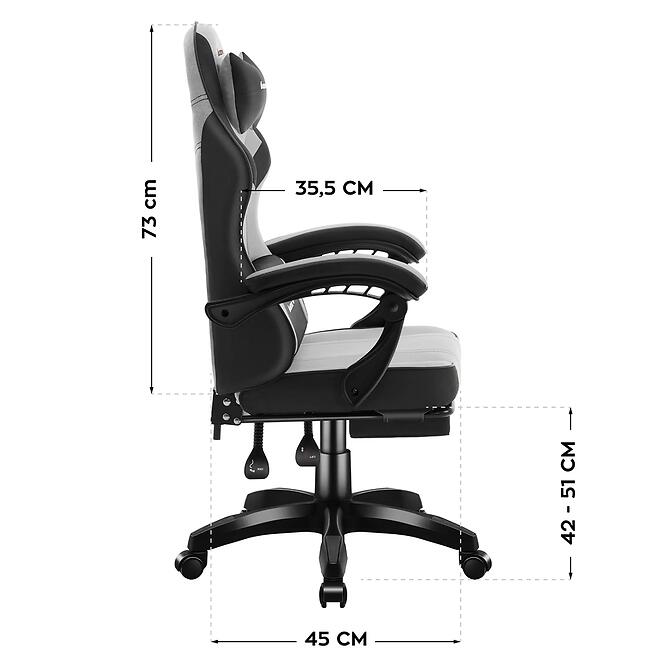Irodai gaming szék Huzaro Force 3.7 Grey