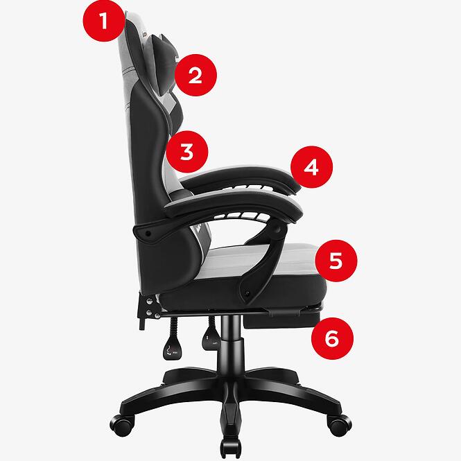 Irodai gaming szék Huzaro Force 3.7 Grey