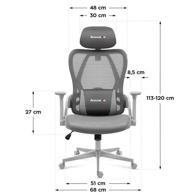 Irodai gaming szék Huzaro Combat 2.7 Grey,6