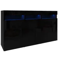 Komód Izumi 140 BL fekete mat/fényes