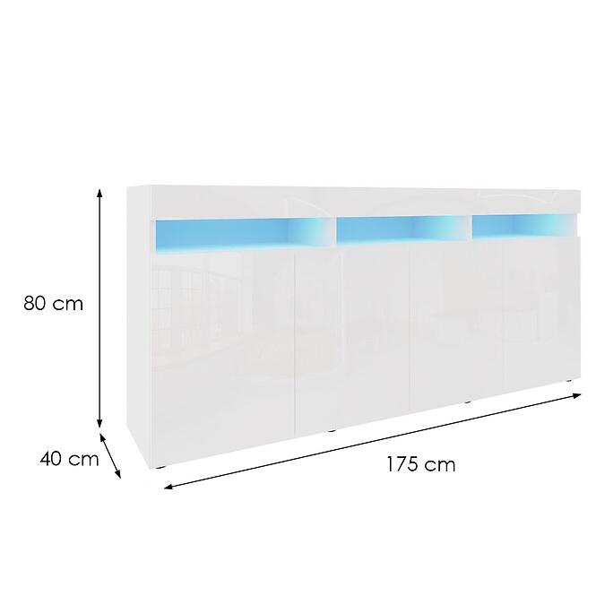 Komód Izumi 175 WH fehér mat/fényes