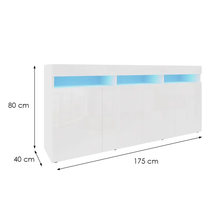 Komód Izumi 175 WH fehér mat/fényes,2