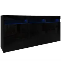 Komód Izumi 175 BL fekete mat/fényes