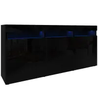 Komód Izumi 175 BL fekete mat/fényes