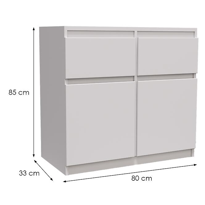 Komód Merg 2S2F fehér,2