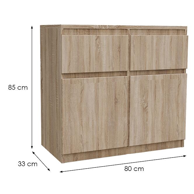 Komód Merg 2S2F sonoma,2