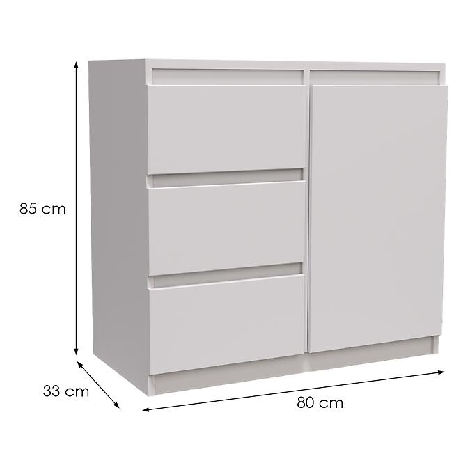 Komód Merg 3S1F fehér,2