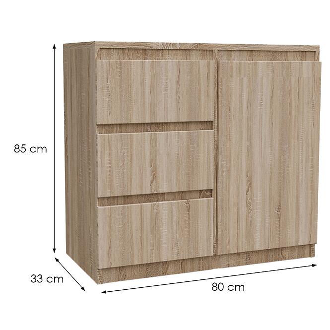 Komód Merg 3S1F sonoma,2