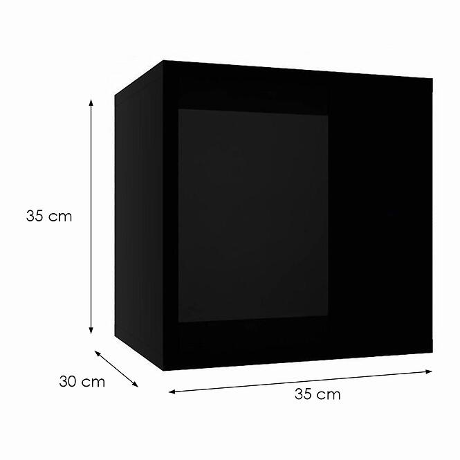 Függő polc Izumi-10-BL fekete mat,2