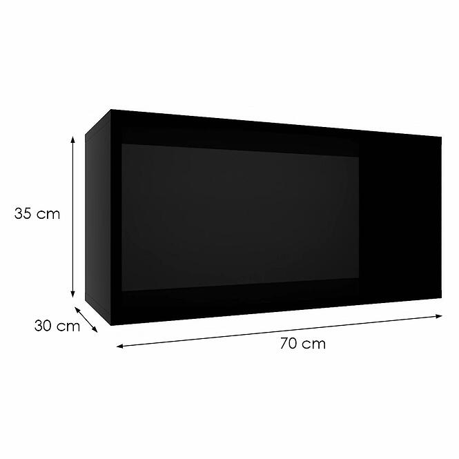 Függő polc Izumi-11-BL fekete mat,2