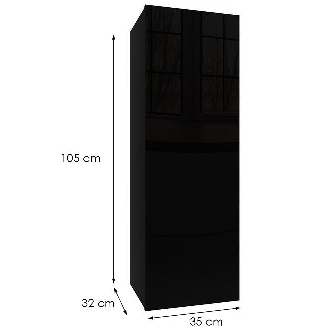 Függő szekrény Izumi-22-BL fekete mat/fényes,2